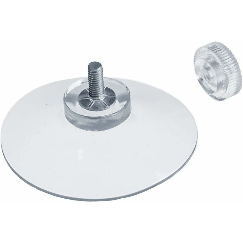 Image of Saugnapf, 8 x Saugnapf ø 50 mm mit M4x10mm Gewinde mit Rändelmuttern Transparent