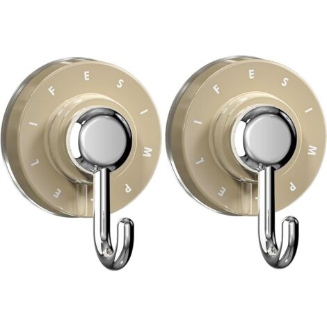 Saugnapfhaken für Bad und Küche (2 Stück, beige)