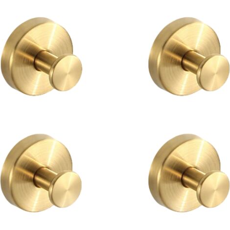 Saugnapfhaken ohne Bohren, Edelstahl, wasserdicht, wiederverwendbar, für Badetücher, 6 x 2,8 cm, goldfarben, 4er-Pack