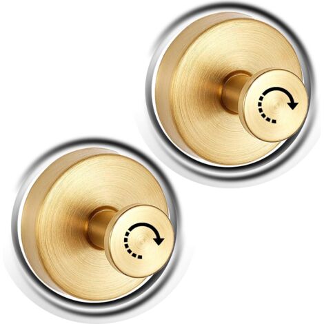 Saugnapfhaken, wasserdicht, abnehmbar und wiederverwendbar, selbstklebende Haken für Bad und Küche (gold 2)
