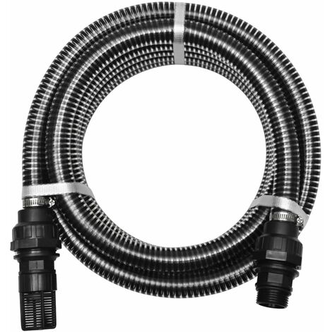 Saugschlauch mit Anschlüssen 4 m 22 mm Schwarz