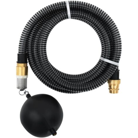 Saugschlauch mit Messing-Anschlüssen Schwarz 1,1" 3 m PVC