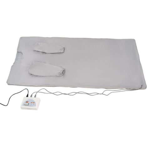 Sauna Blanket, 650W Portable Infrared Sauna Blanket with Sleeves, Home Sauna Blanket for Relaxation Detoxification, with Remote Control, Temperature Range 35-80°C, 1.8 mx0.8 m (Silver)