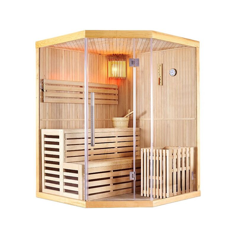 Boreal Sauna - Sauna d'angle finlandais Nordica® Vapeur V34 (3-4 places) - 150 x 150 x H.200