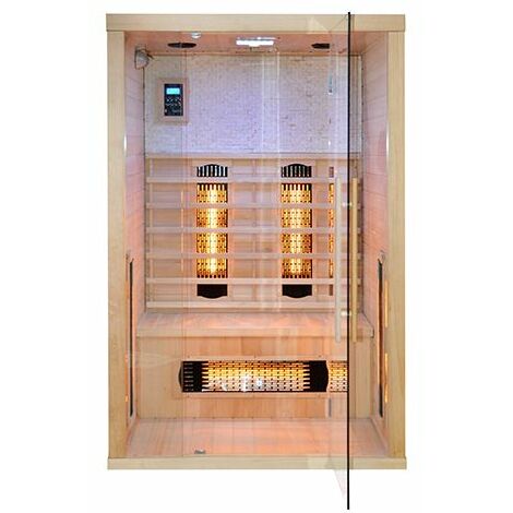 Sauna due posti in legno Hemlock 120x110x190cm full optional Relpunt Cocom