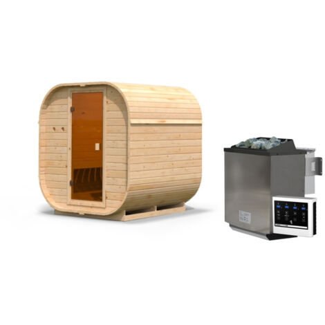 Sauna Extérieur Karibu Quadro 1 Bois 38mm 2-4 Places Poêle 9kW