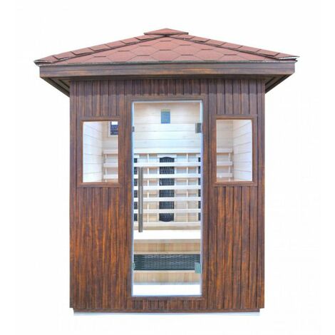 Sauna infrarossi da esterno con tegole canadesi, full optional 153x110x250cm Relpunt Nasha