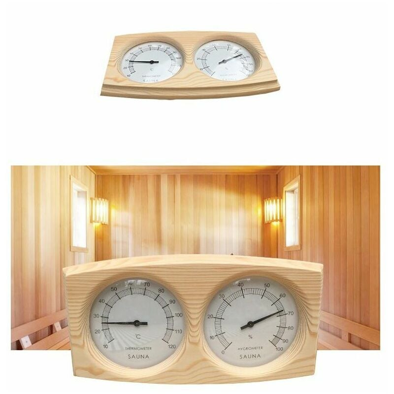 Soleil - Sauna Thermohygrometer Hygrometer Wooden Thermometer Sauna Accessories Single Table Sauna Humidity Thermometer