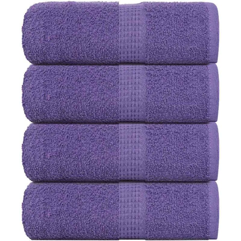 Wash Towels 4 Pcs Frogn Purple 30x30 Cm 100% Cotton Vidaxl