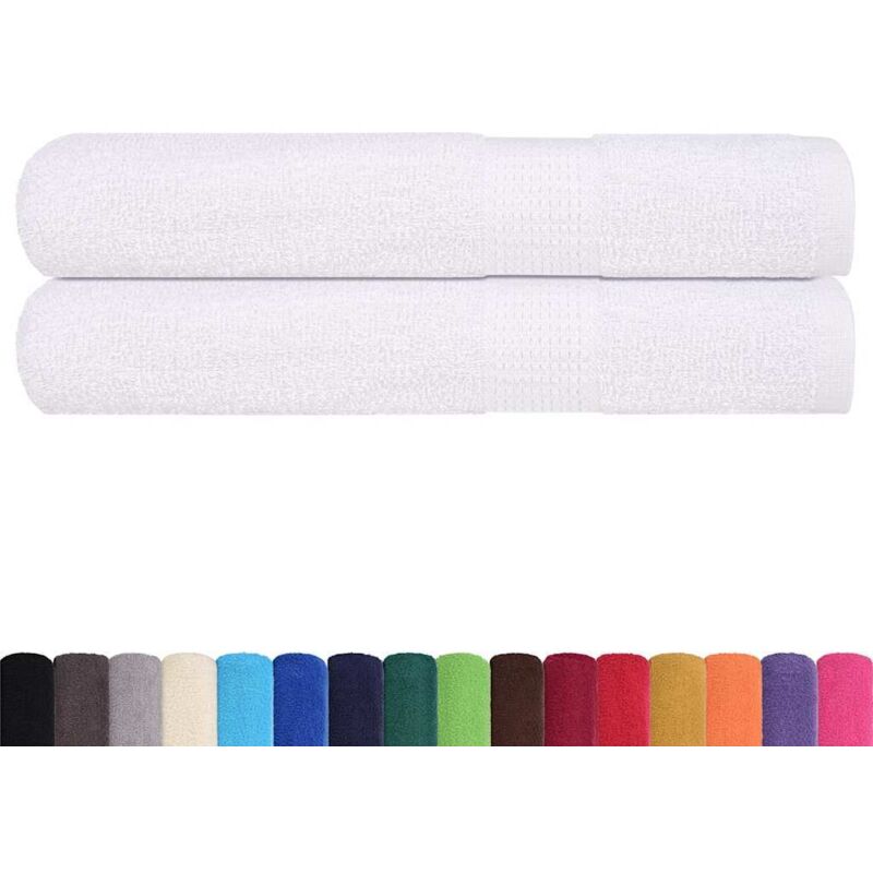 Towels 2 Pcs White 100x200 Cm 360 Gsm 100% Cotton Vidaxl