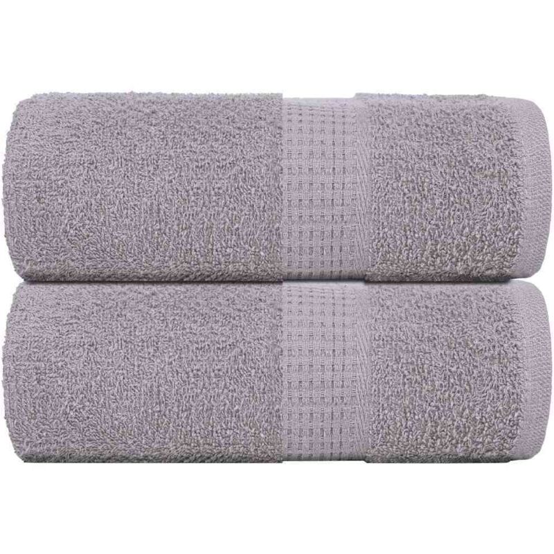 Guest Towels 2 Pcs Grey 30x50 Cm 360 Gsm 100% Cotton Vidaxl