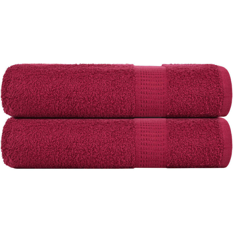 Shower Towels 2 Pcs Bordeaux 70x140 Cm 360 Gsm 100% Cotton Vidaxl