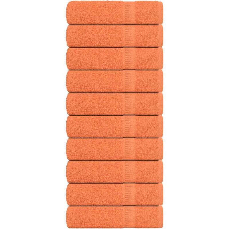 Bath Towels 10 Pcs Orange 100x150 Cm 360 Gsm 100% Cotton Vidaxl