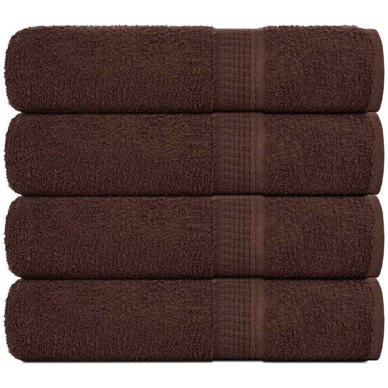 Bath Towels 4 Pcs Brown 100x150 Cm 360 Gsm 100% Cotton Vidaxl