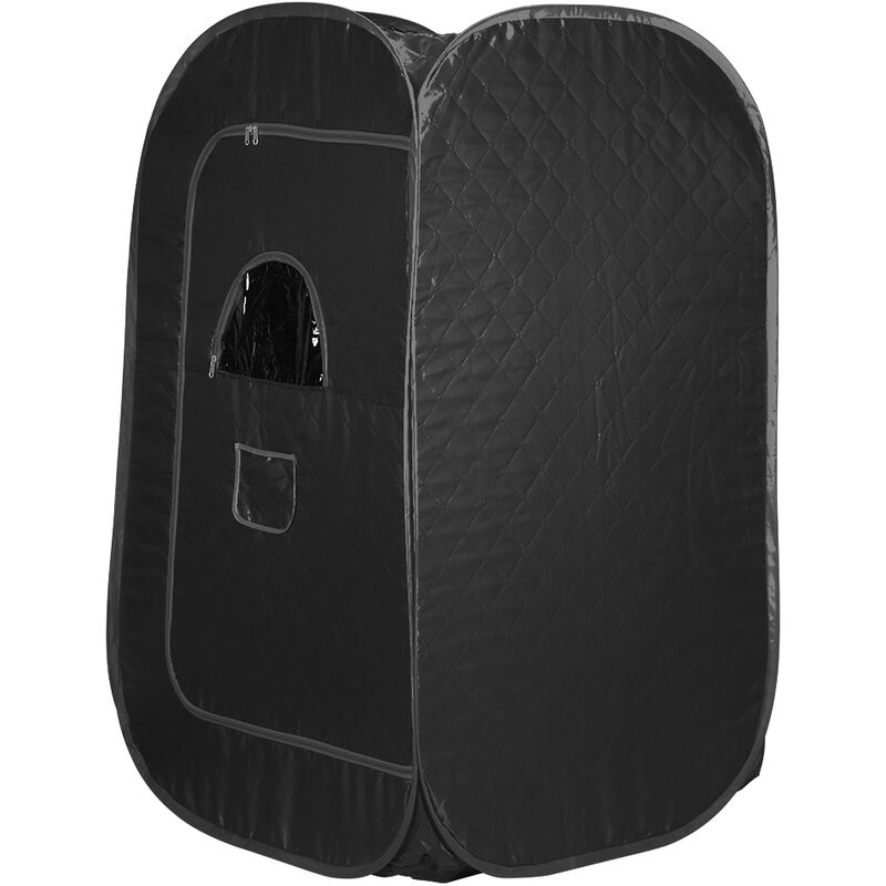 Sauna à Vapeur, Portable Home Sauna Infrarouge Spa 8080135cm avec petite chaise pliante,2L -noir
