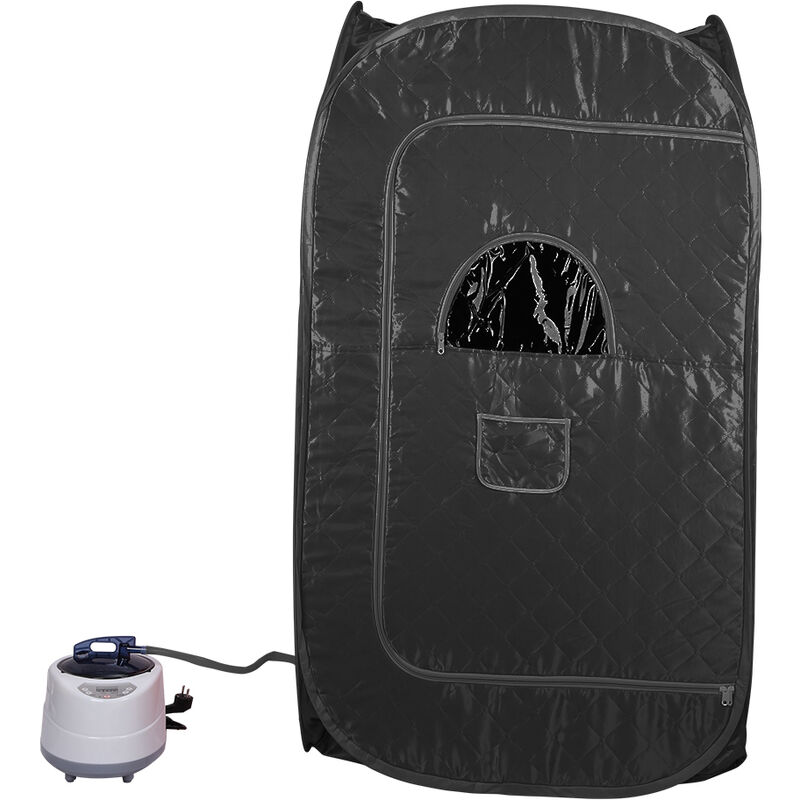 Sauna à Vapeur, Portable Home Sauna Infrarouge Spa Tente 8080135cm avec petite chaise pliante,2L steamer-noir