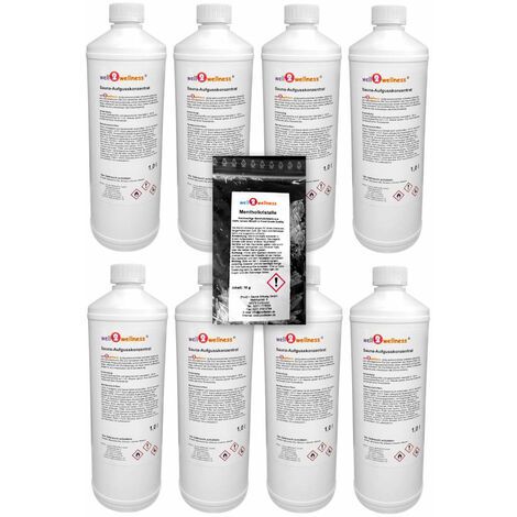 Saunaaufguss Set 8 x 1,0 l freie Duftwahl plus 10g Mentholkristalle