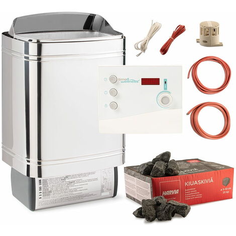Saunaofen Set finnisch Saunaofen Nordex II mit K2 Saunasteuerung inkl. Kabel, Steine & Fühler 8 kW