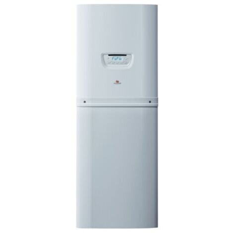 Saunier Duval – Chauffe-eau à condensation 150L – Gaz naturel – Installation au sol – Capacité élevée pour foyers – Évacuation des fumées optimisée