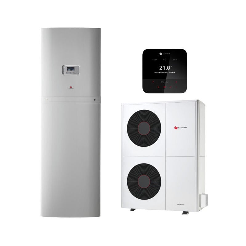 Ensemble Pompe à chaleur Air / Eau Genia Air 12 kW Monophasé chauffage et ecs 190L + régulation MiPro Sense radio - SAUAIR12ECSM - Saunier Duval