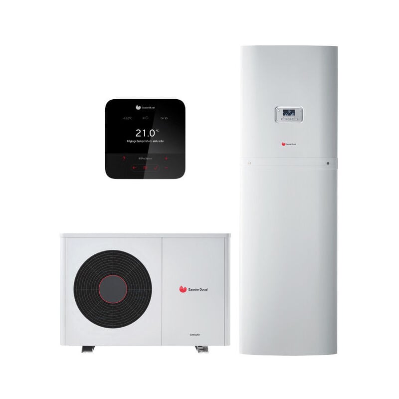 Ensemble Pompe à chaleur Air / Eau Monobloc GeniaAir Max 4 Monophasé et GeniaSet Max + MiPro Sense radio - SAUAIRMAX4CSM - Saunier Duval