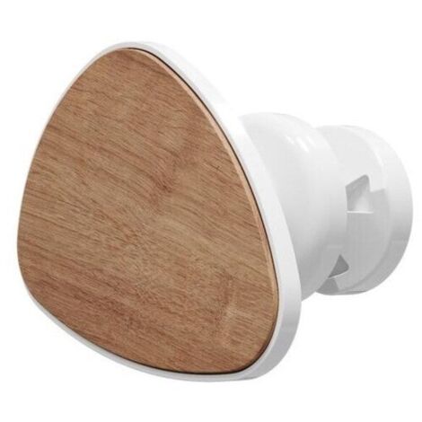 Sauter – Patère en galet pour sèche-serviettes – ABS finition bois blanc – Charge max 10 kg – Installation facile – Compatible avec lames plates et tubes