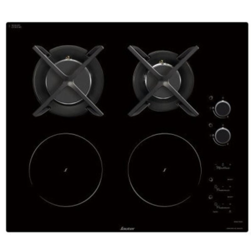 Sauter - Plaque de cuisson mixte 2 foyers induction 2 brûleurs gaz 13 niveaux de puissance