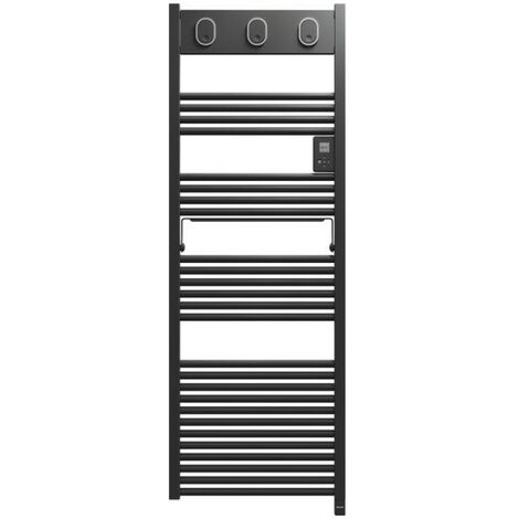 Sauter – Radiateur sèche-serviettes électrique tactile anthracite 750W – Dimensions 145 x 50cm – Technologie 3CS pour chaleur douce et homogène