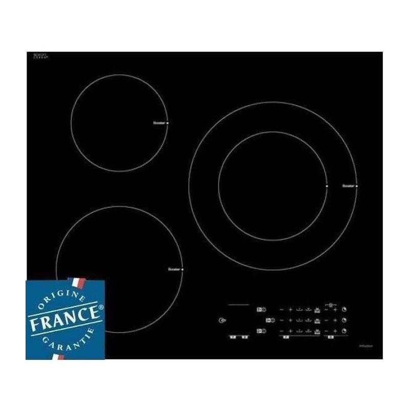 Table de cuisson induction Sauter 3 zones - 7200 w - L60 x P52 cm - Revetement verre - Noir - SPI6300