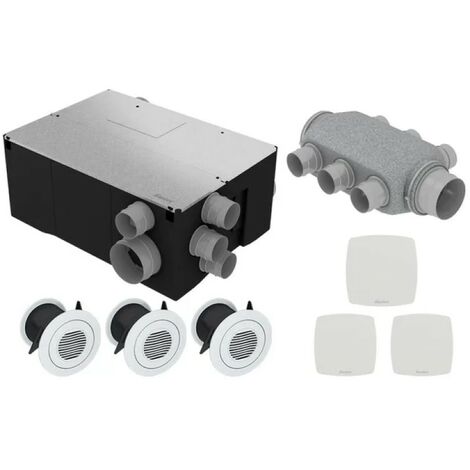 Sauter – VMC double flux haut rendement Gorner – Débit max 110m³/h – Niveau sonore < 19 dB(A) – Installation combles – Classe énergétique B