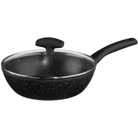SAUTEUSE 24CM +COUV ALU FORGE REVETEMENT PIERRE