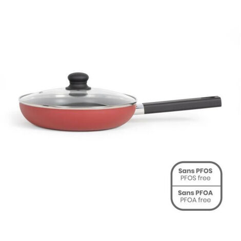 Sauteuse 26 cm - LIVOO - MEP153R - Antiaderente senza PFOA né PFOS - Manico in silicone - Per tutti i piani cottura compresa induzione