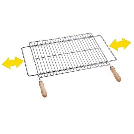 Sauvic 02815 Griglia Barbecue Estensibile da 62,5 a 72,5x40 cm, Inossidabile 18/8
