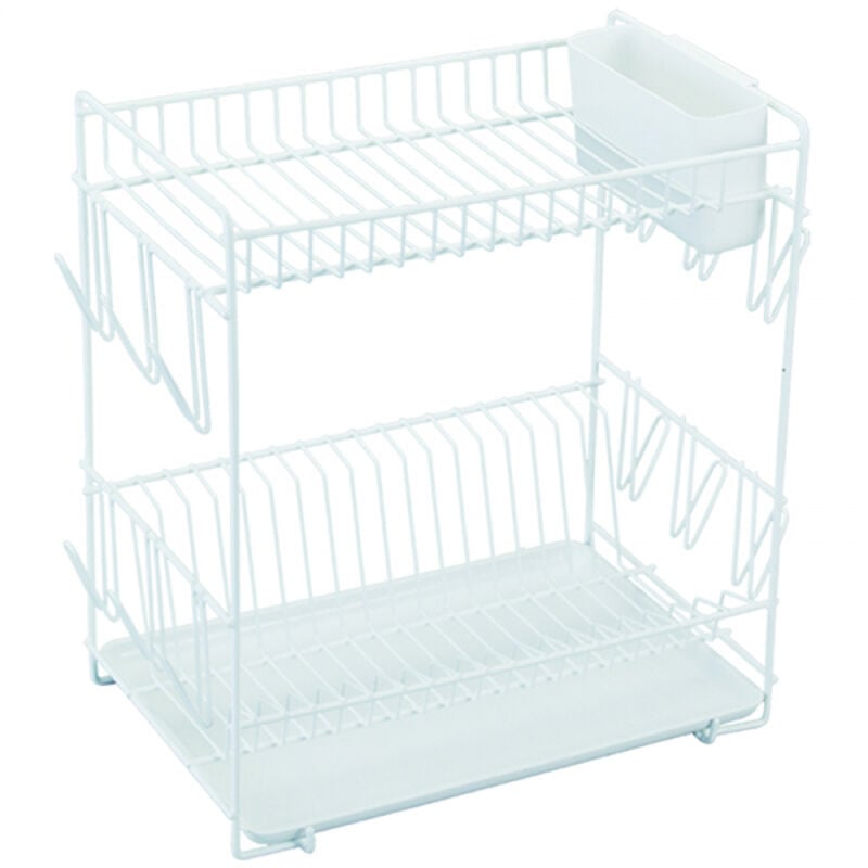 Gouttoir à vaisselle 444 en plastique. Blanc avec grand plateau 88980