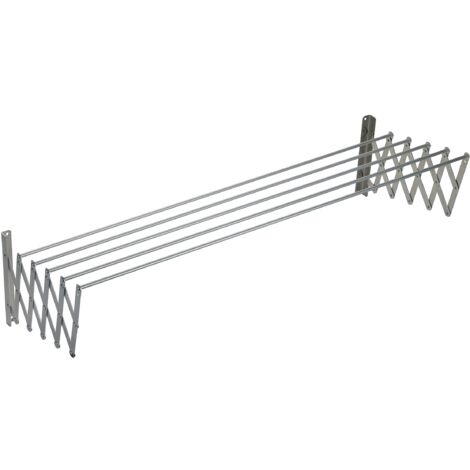 Sauvic Stendibiancheria estensibile con reggetta e 5 raggi in alluminio da 160 cm