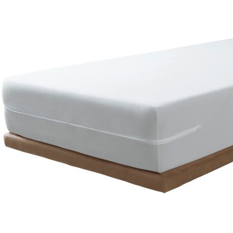 Savel, Coprimaterasso in Spugna Elasticizzata 100% Cotone. Colore: Bianco - Singolo (105x190/200cm)