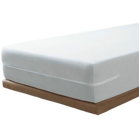 Savel, Coprimaterasso in Spugna Elasticizzata 100% Cotone. Colore: Bianco - Singolo (90x190/200cm)