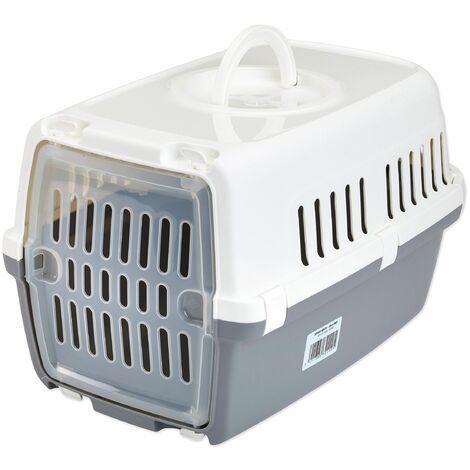 Savic Zephos 1 Plast Pet Carrier Wh/Gry 48x31.5x30 - 37660