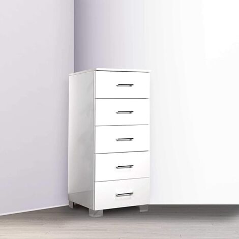 SAVINI Cassettiera Cinque Cassetti Bianco Lucido 40
