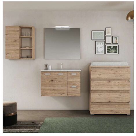 Savini Composizione Bagno Angela - Quercia Naturale - 80x46 cm