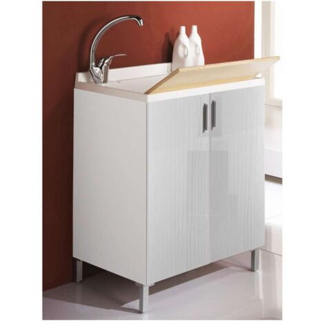 Savini Lavatoio Mobile 2 Ante Bianco Nordico - Asse Lavaggio - 60x50cm