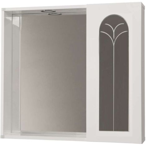 Savini Specchiera da Bagno - Bianco Lucido - 15x68x63 cm
