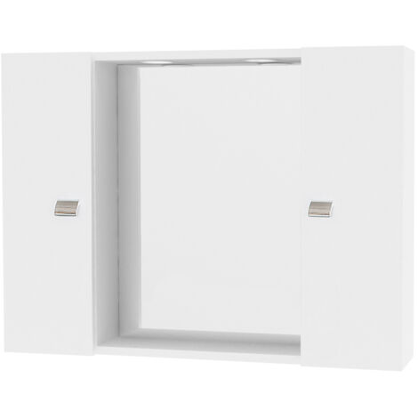 Savinidue Specchiera Bagno LED - Bianco Lucido - 77x57 cm