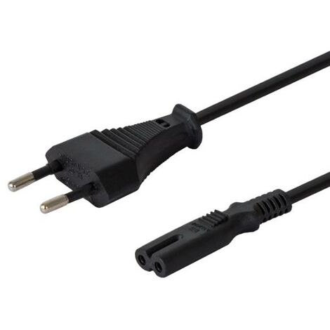 SAVIO 2-poliges Netzkabel (M), 3 m, CL-105, schwarz
