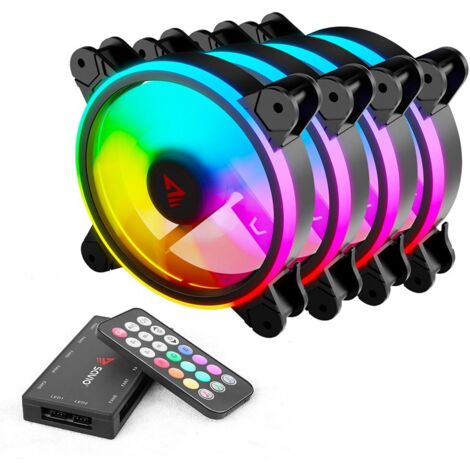 SAVIO FAN-01 Pack de 4 ventilateurs ARGB 120 mm comprenant contrôleur et télécommande