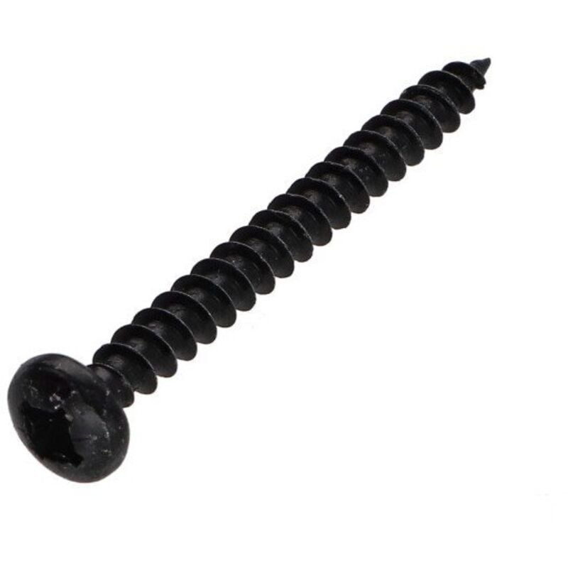 Vis Express - vba Vis bois agglo Tête ronde tr Pozi N°2 5X40 Acier zingué noir-500 pièces