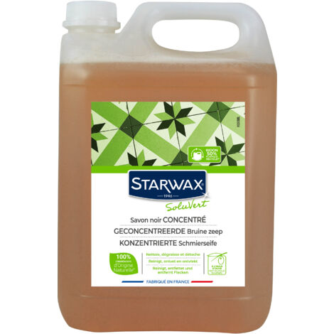 Starwax – Savon noir concentré à l'huile d'olive 5L – Nettoyant multi-usages pour surfaces intérieures et extérieures – Ingrédients 100% naturels