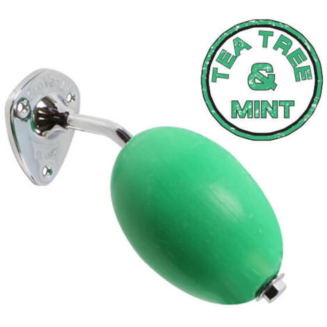 Savon rotatif vert tea tree et menthe – Porte-savon mural en laiton chromé – Mousse onctueuse – Fabriqué en France – Provendi