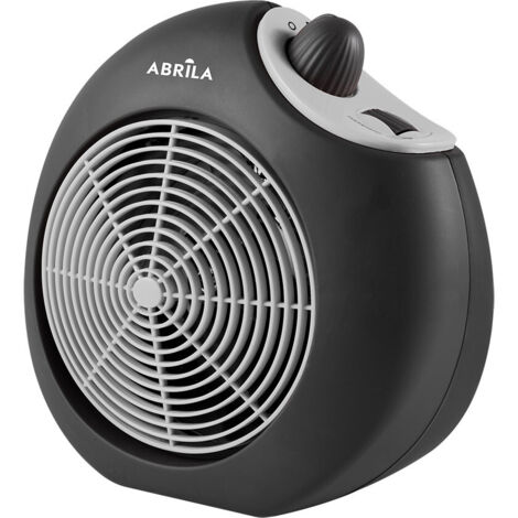 Savona Chauffage Soufflant Électrique Noir/Gris 2000W 2 Puissances 3 Fonctions Thermostat (24,5x25,5x14cm)