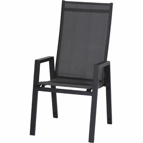 Savona High Back, m-anth Alu, Textilbezug sil-sw